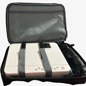 Compact White Projector with Carrying Case